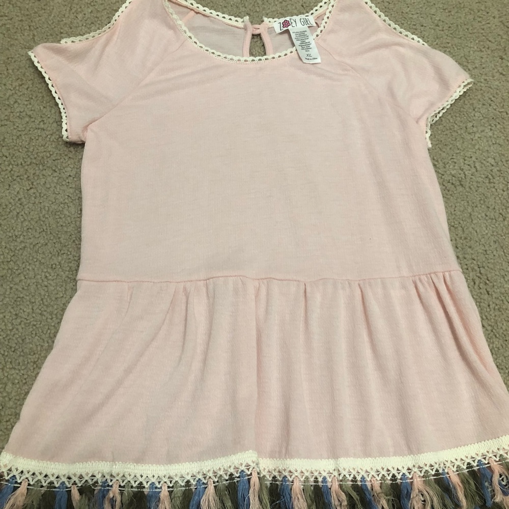 Of the shoulder kids ( girls) shirt